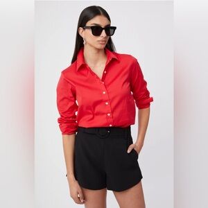 NWT The Shirt Icon Women's  Shirt Red Button-Up